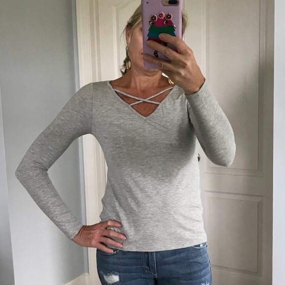Light Grey Long Sleeve Top - Picture 5 of 7